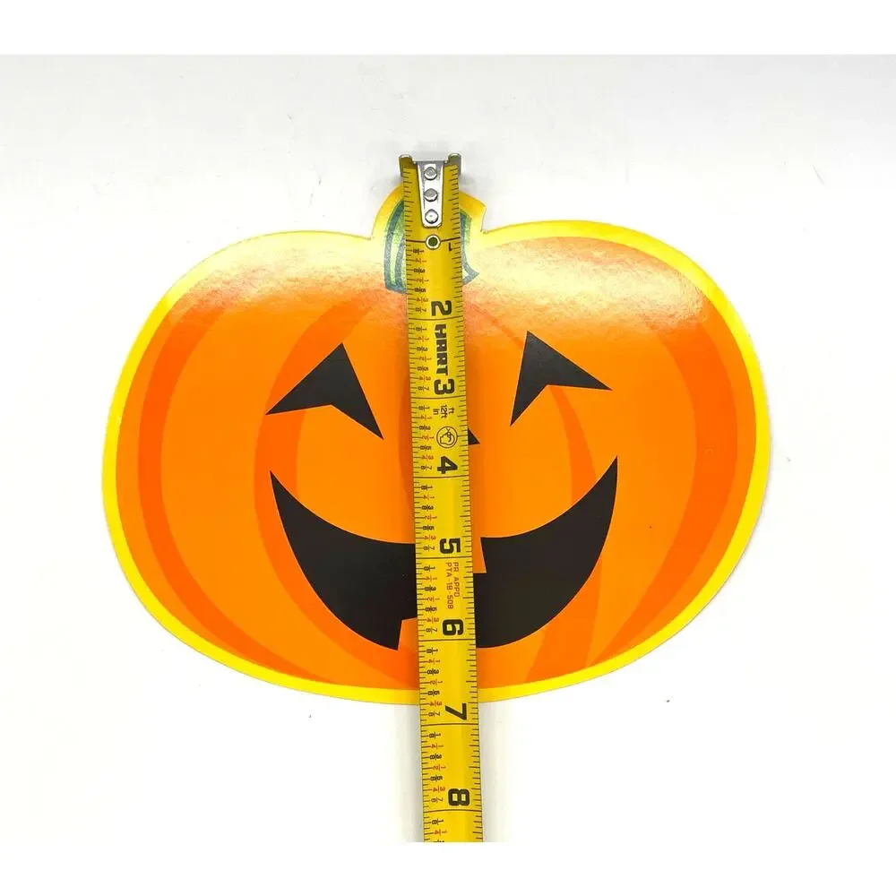 Vintage Halloween Die Cut Set of 4 Pumpkin Decorations Double Sided 8.5